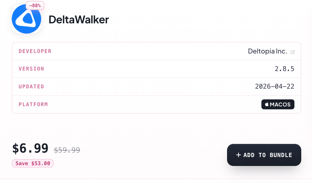 DeltaWalker の割引画面